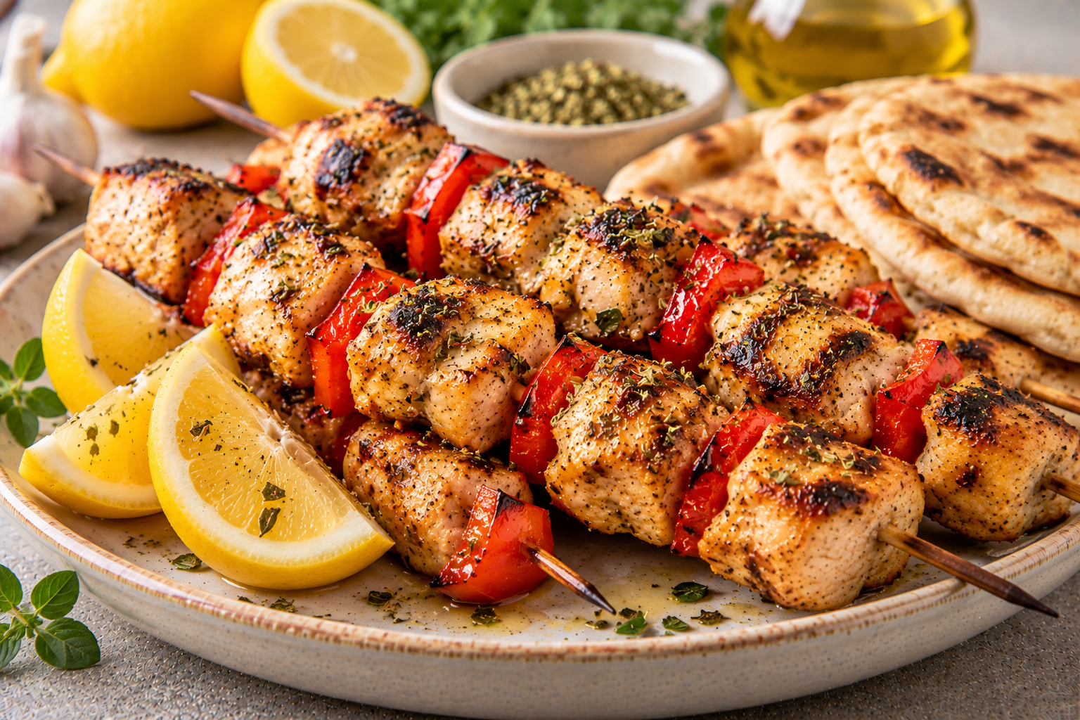 Souvlaki de pollo